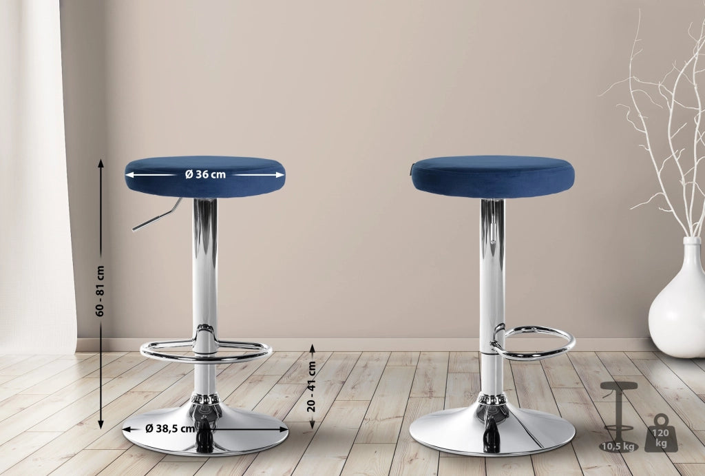 Barhocker Ponte Samt chrom