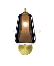 X-RAY APPLIQUE A PARETE VETRO ALTO BRONZO MONTATURA ORO SPAZZOLATO 1 LUCE ATTACCO G9