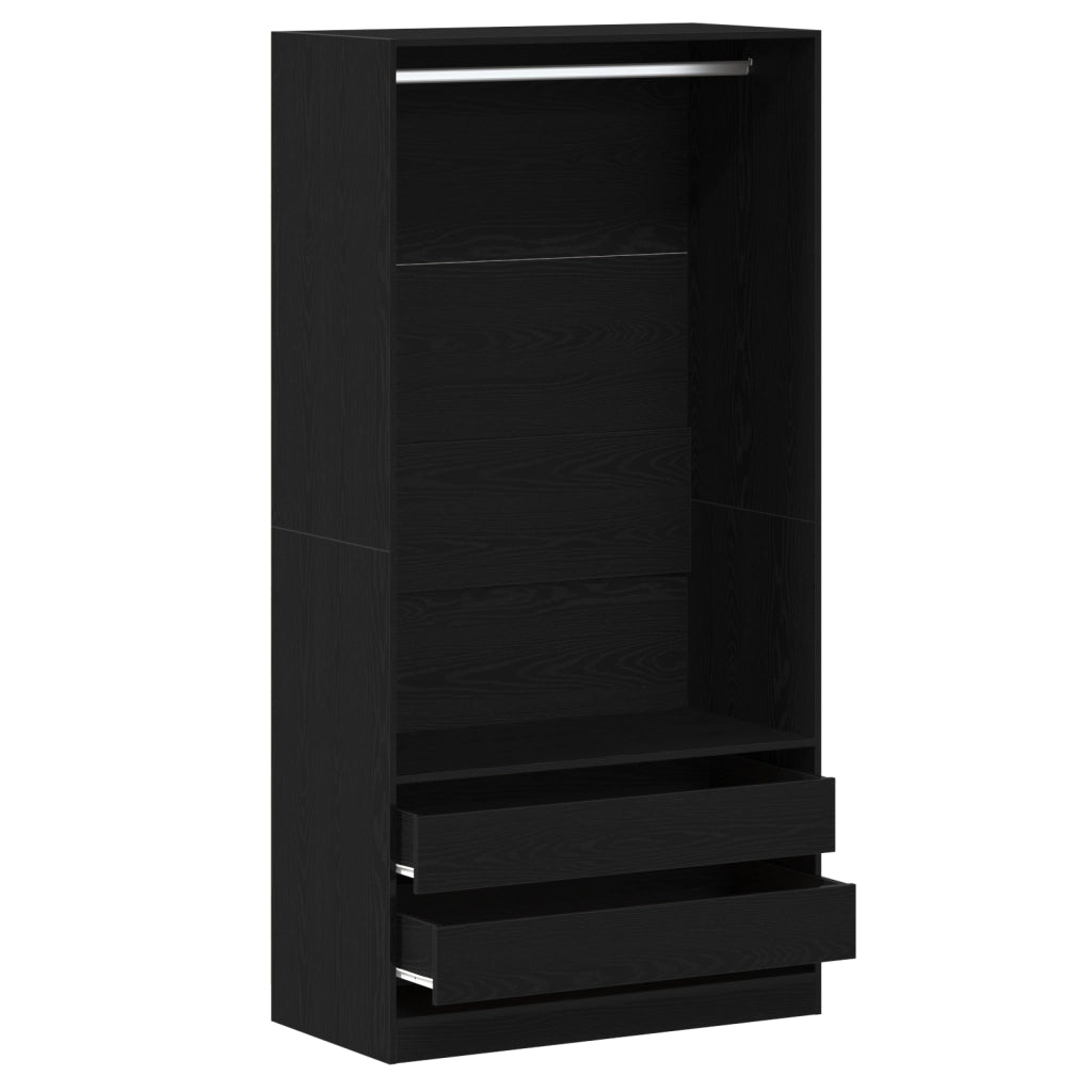 Armadio  Nero Rovere 100x50x200 cm in Legno Ingenerizzato
