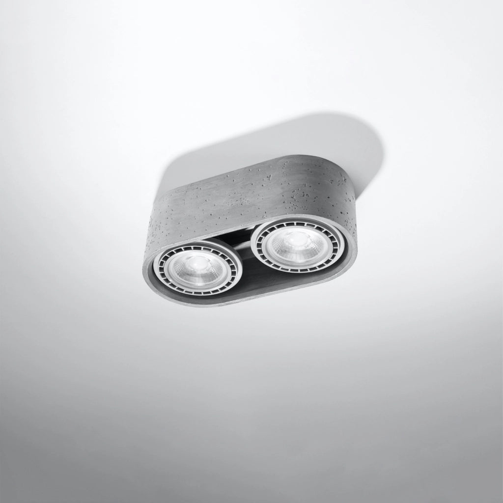 Spot soffitto Pure Lume PRIMO 2xGU10 in cemento grigio