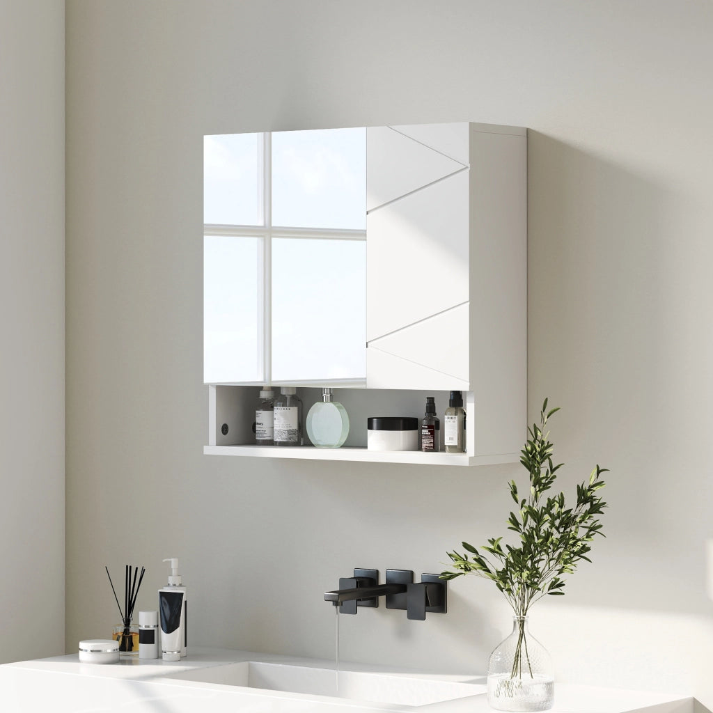 Armadio a muro con specchio ¨C zephmum ¨C bianco 55x17x55 cm