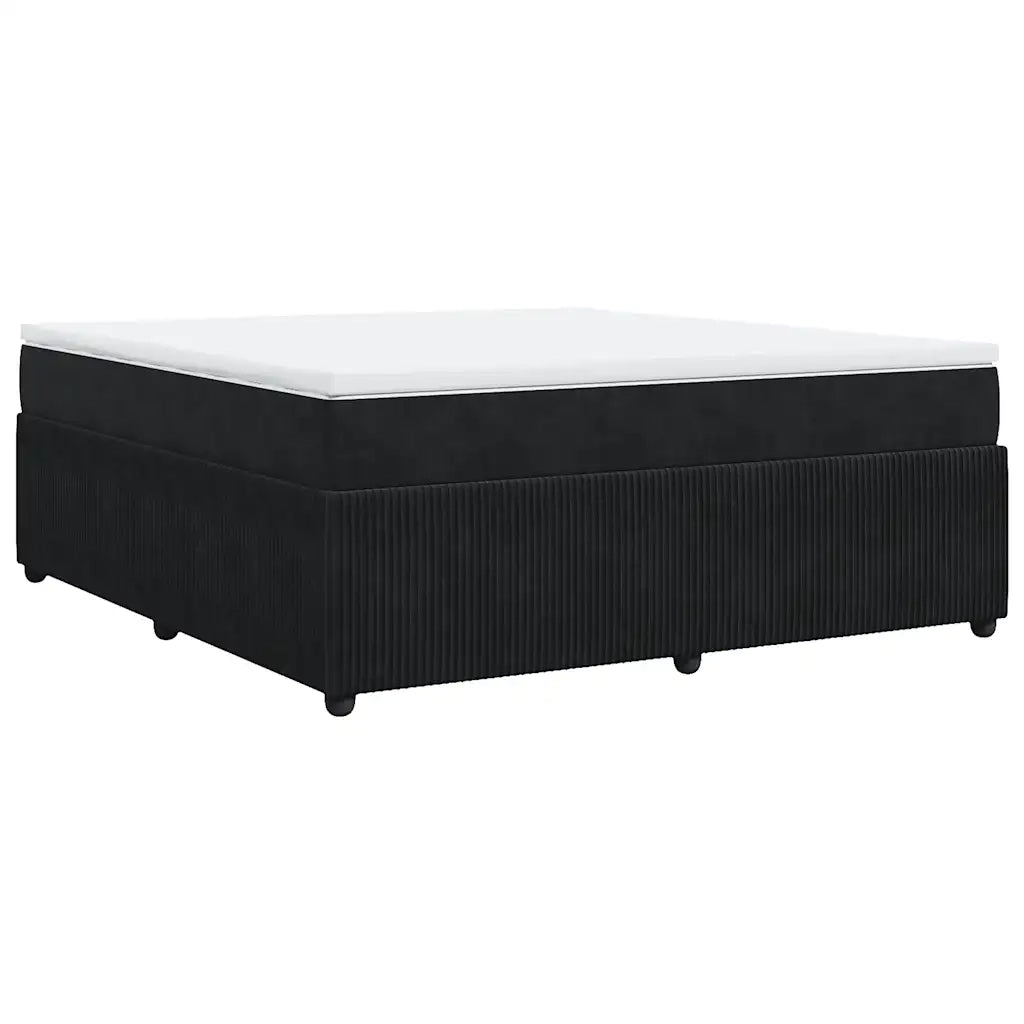 vidaXL Giroletto a Molle con Materasso Nero 180x200 cm in Velluto