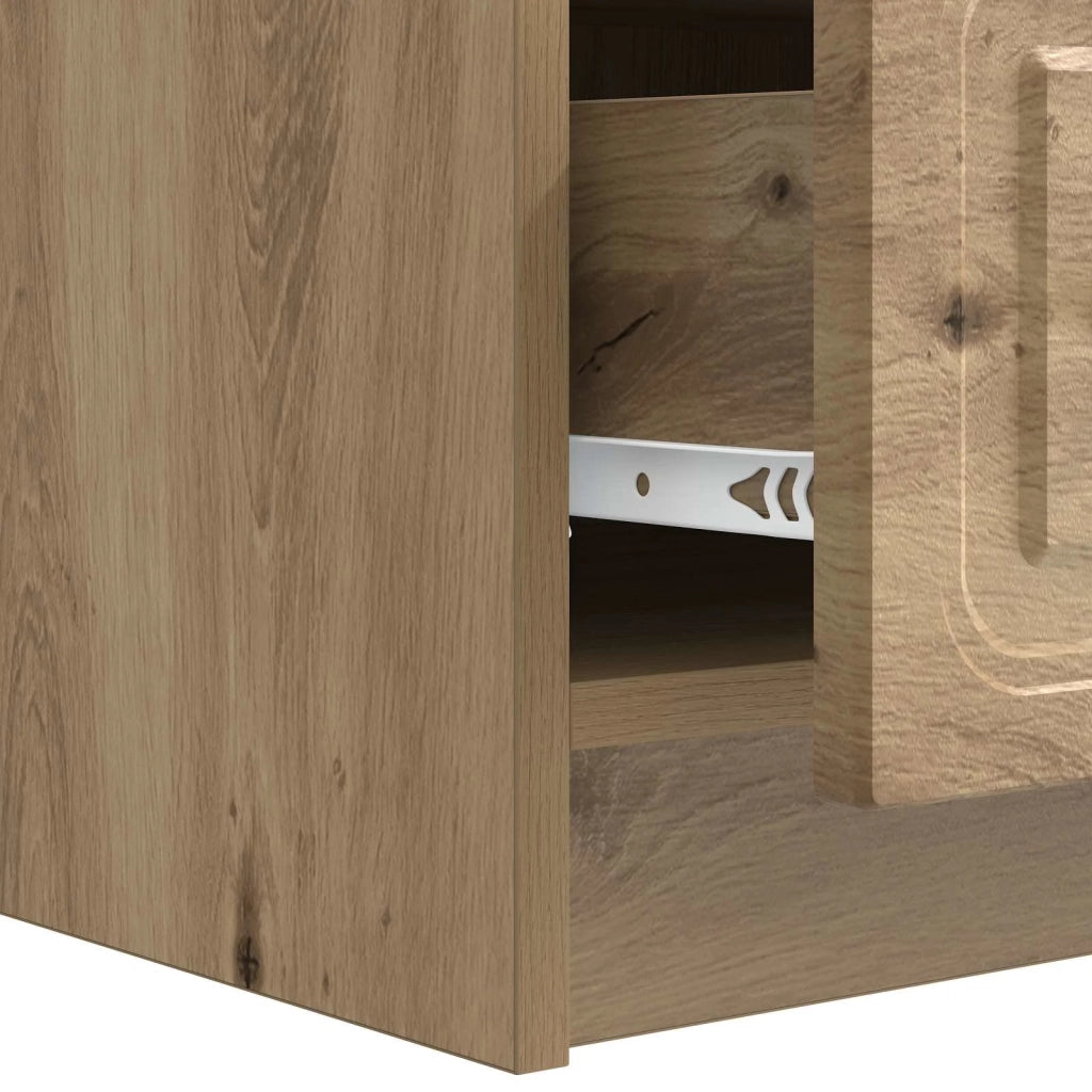 Mobile TV con cassetto Rovere Artigianale 147 x 34,5 x 27 cm 895864