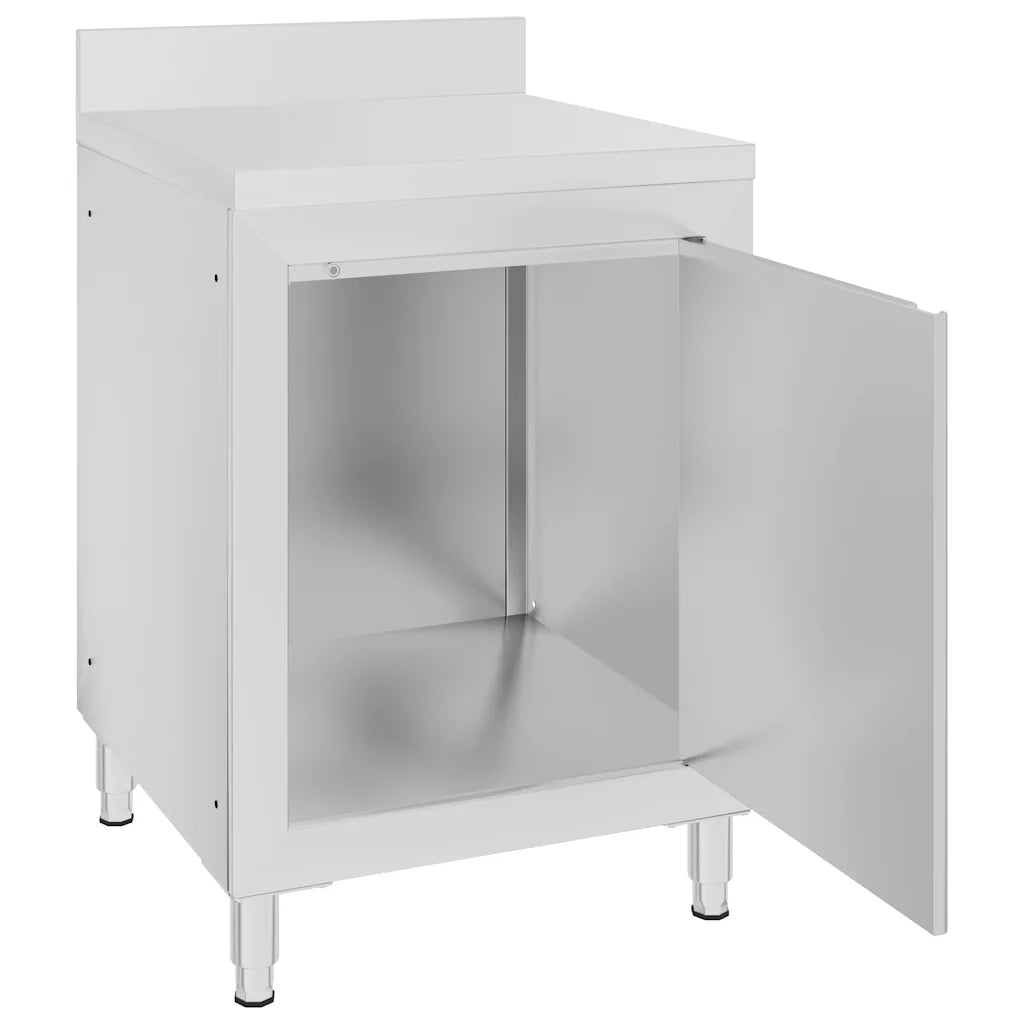 Table de travail commerciale avec armoire 60x60x96 cm Inox