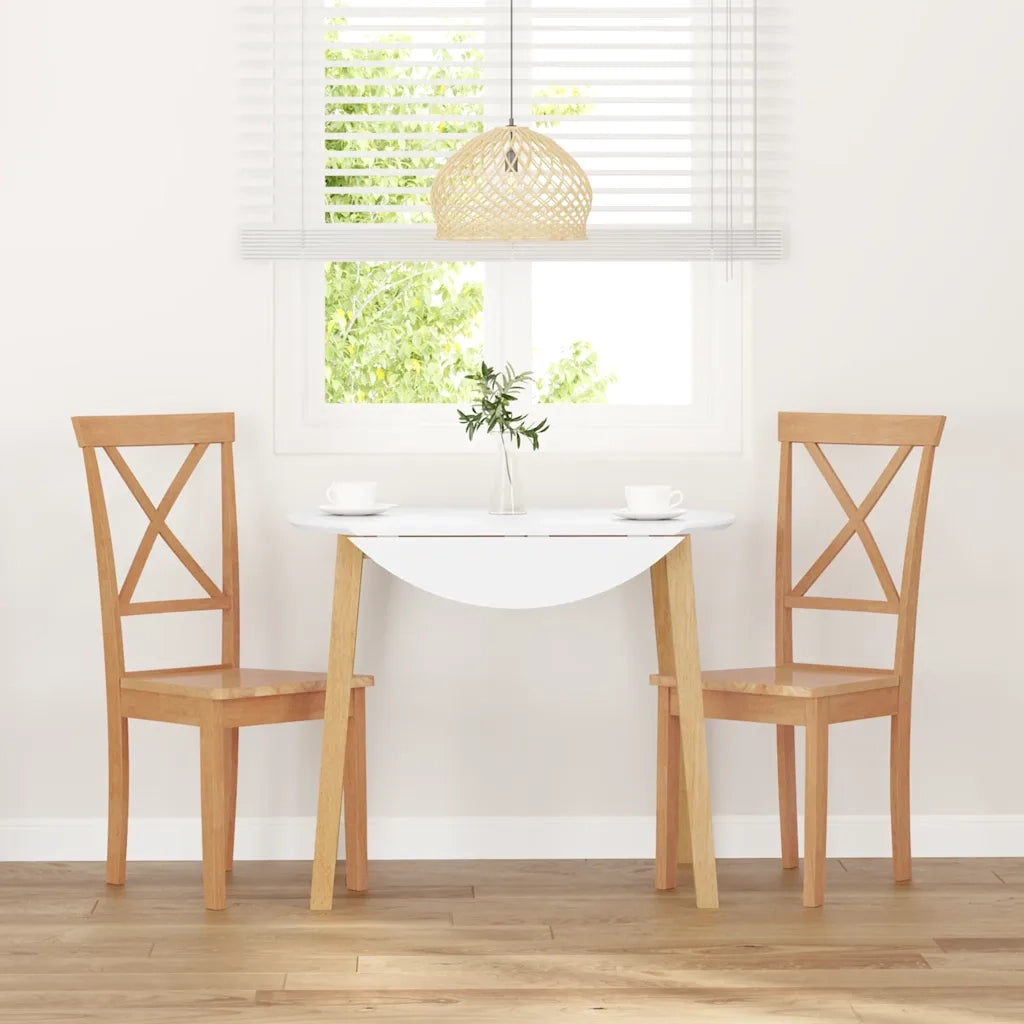 vidaXL Sedie da Pranzo 2 pz in Legno Massello di Hevea