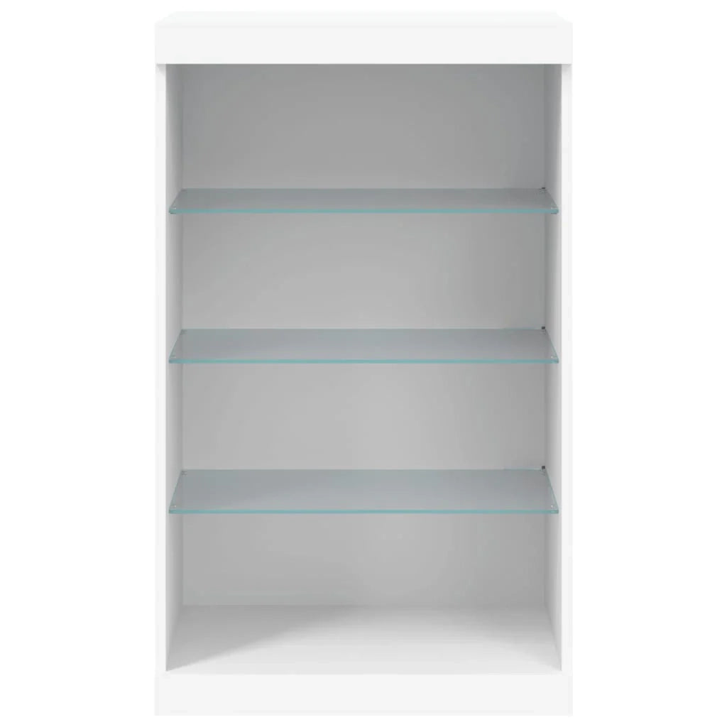 Buffet credenza cassettiera armadio mobile contenitore organizer per cucina soggiorno salotto con luci LED 60,5 x 37 x 100 cm bianco 02_0029853
