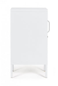Mobile Basso 1 Anta 40x35x76 cm Cambridge in Acciaio Bianco