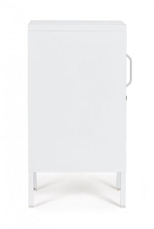 Mobile Basso 1 Anta 40x35x76 cm Cambridge in Acciaio Bianco