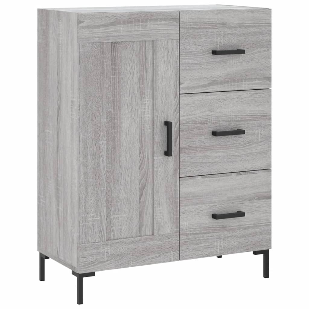 Buffet credenza cassettiera armadio mobile contenitore organizer cucina soggiorno salotto rovere Sonoma alto 69,5 x 34 x 180 cm legno ingegnerizzato grigio 02_0035531