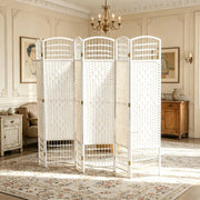 Paravento divisorio pieghevole bianco a 6 pannelli 242x170 cm