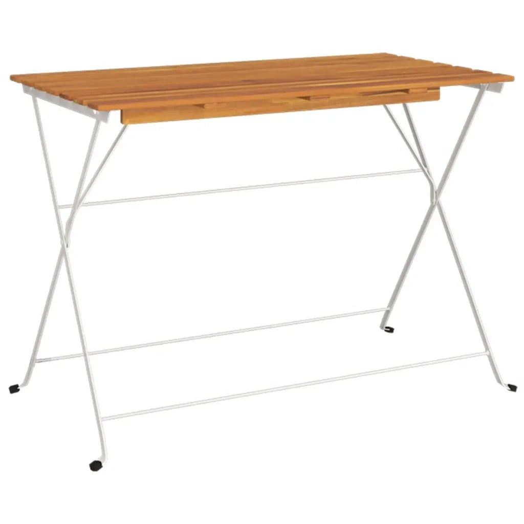 Set Bistrò Pieghevole 5pz in Legno Massello di Acacia e Acciaio 3152100