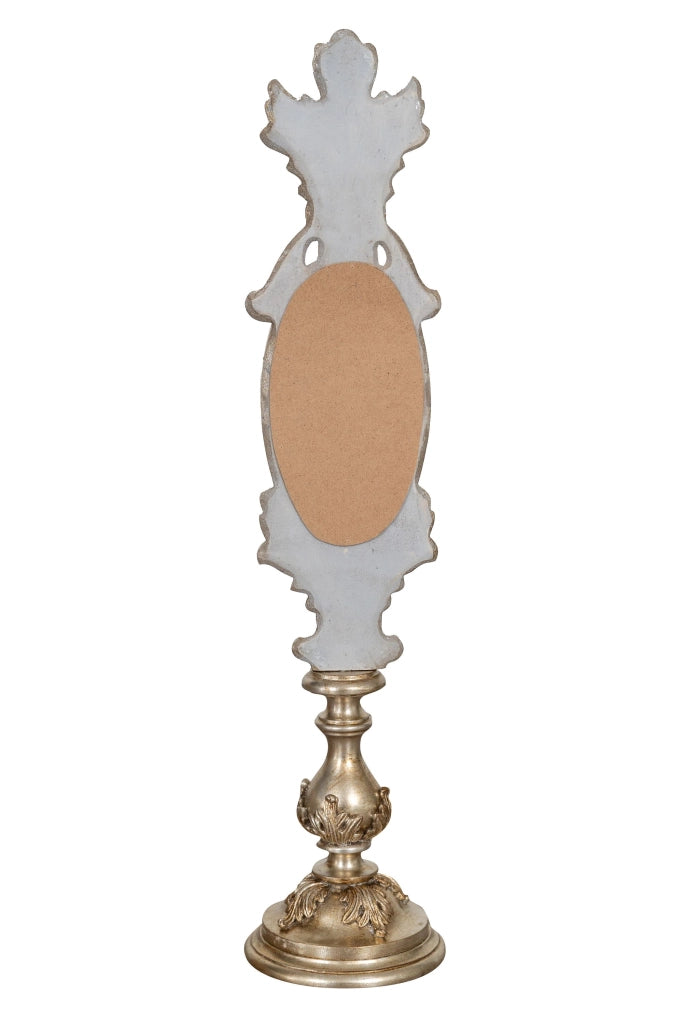 Biscottini SPECCHIERA DA APPOGGIO IN LEGNO FINITURA FOGLIA ARGENTO ANTICATO MADE IN ITALY
