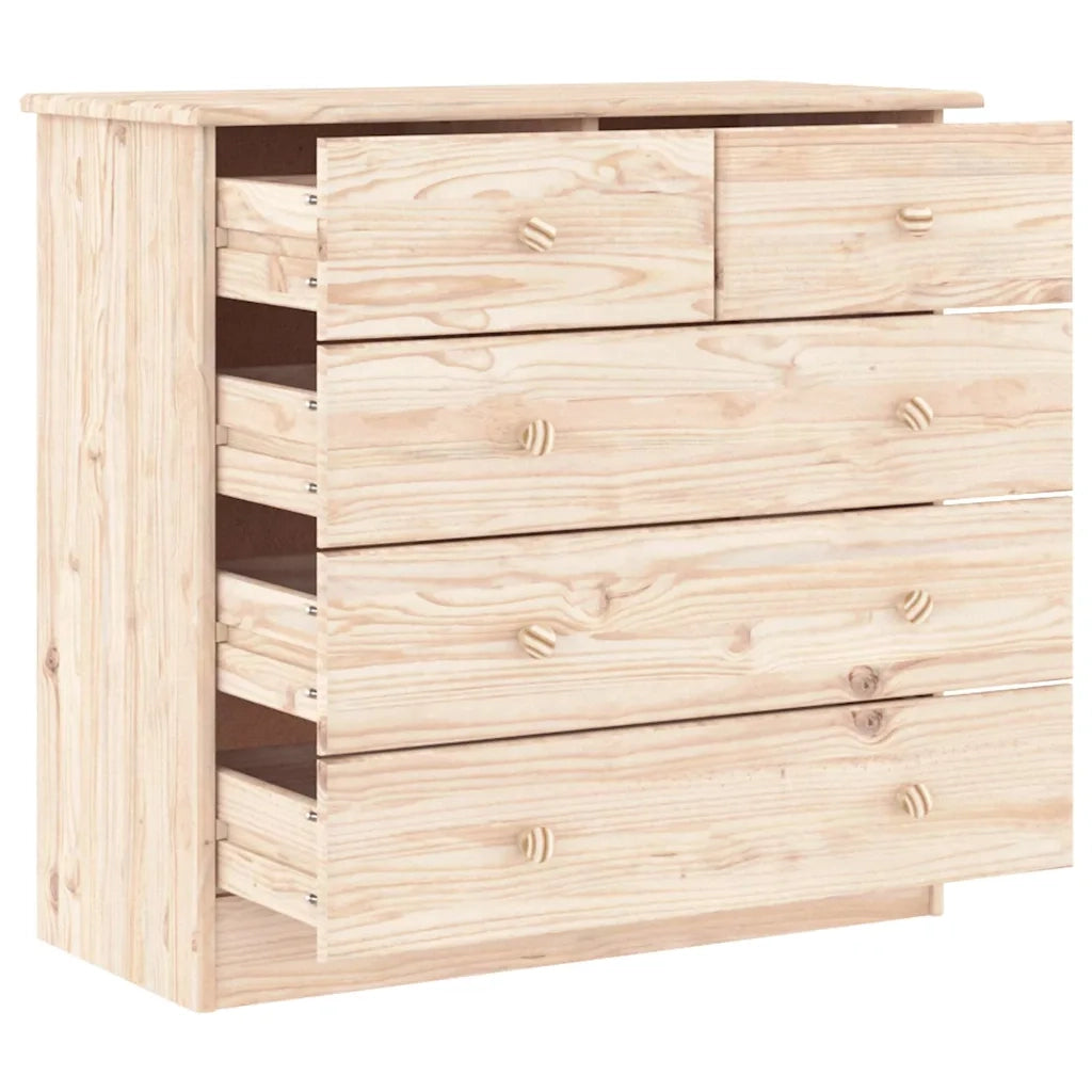 Cassettiera ALTA 77x35x73 cm in Legno Massello di Pinocod mxl 127400