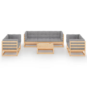 Set di mobili da giardino mobili da esterno 8 pezzi con cuscini legno massello di pino 02_0017506