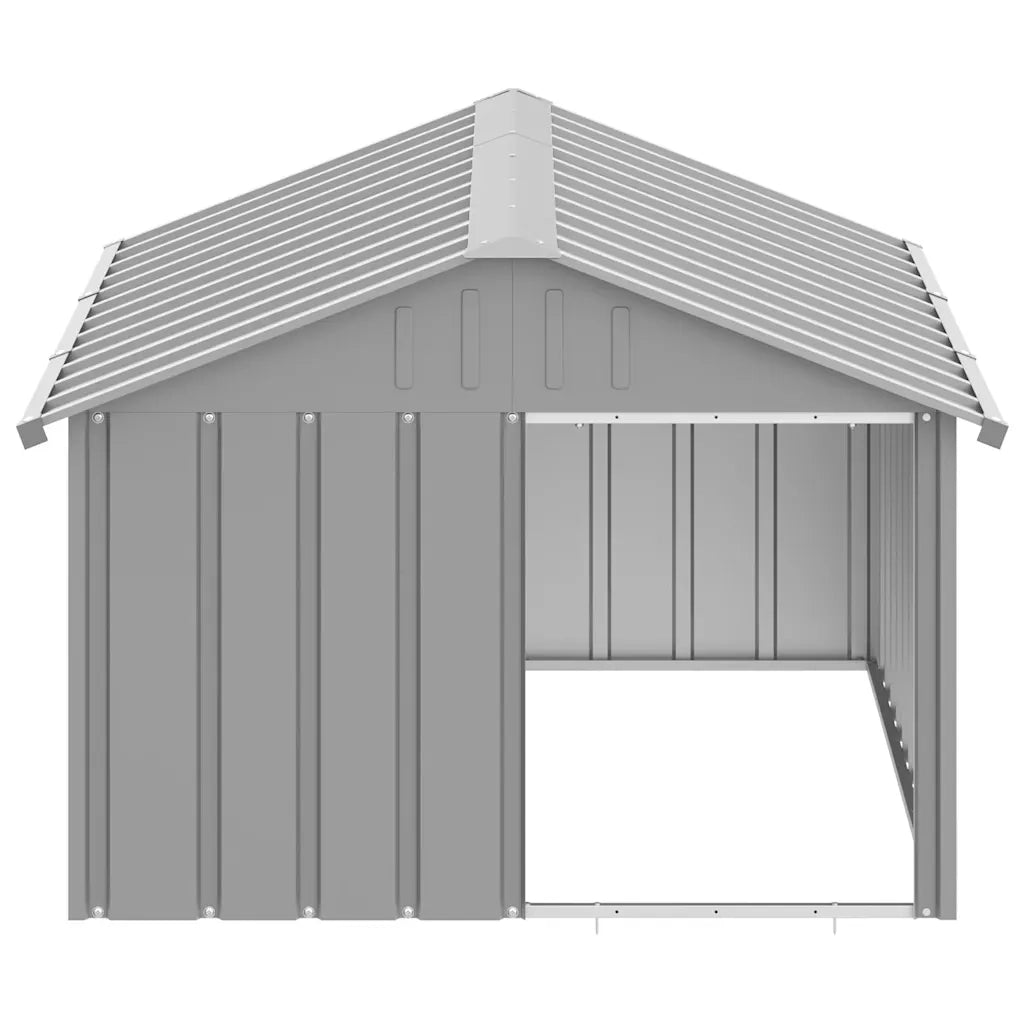 Casetta per Cani grigio 116,5x153x81,5 cm Acciaio Zincato 171543