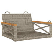 Panca da Giardino | Panchina a Dondolo Grigia 63x62x40 cm in Polyrattan