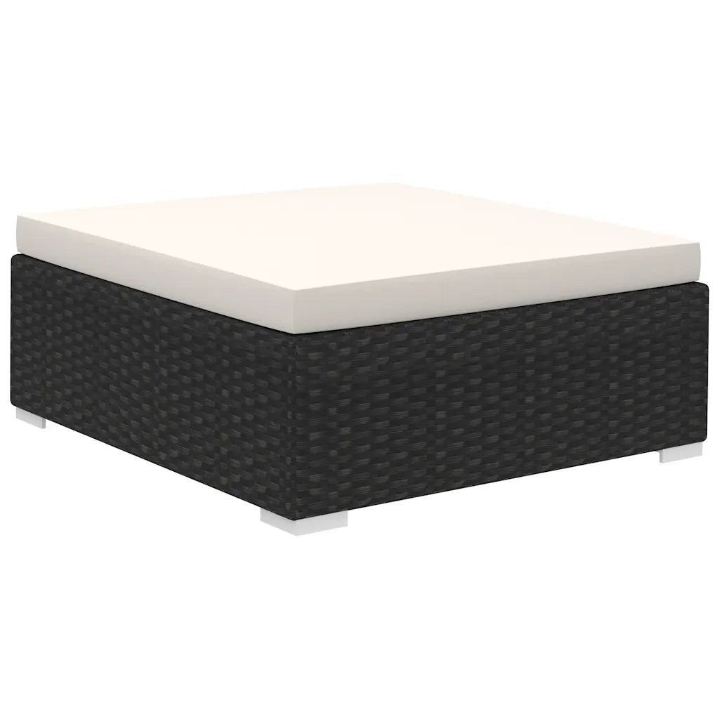 Set Divani da Giardino 8 pz con Cuscini in Polyrattan Nero cod mxl 39368