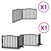 Cancello per Cani Porta Pieghevole Nero 6 Pannelli 480cm Pioppo CFW6389452
