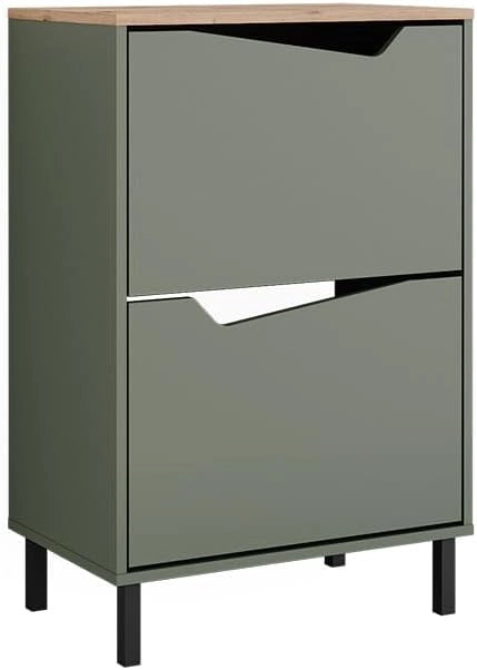 Scarpiera da ingresso Marelle, Bianco/Artisan, 60 x 91.6 cm con 2 scomparti