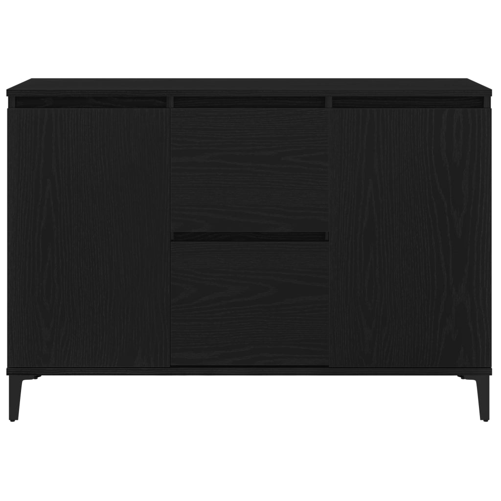 Credenza Nera in Rovere 104x35x70 cm in Legno Ingegnerizzato