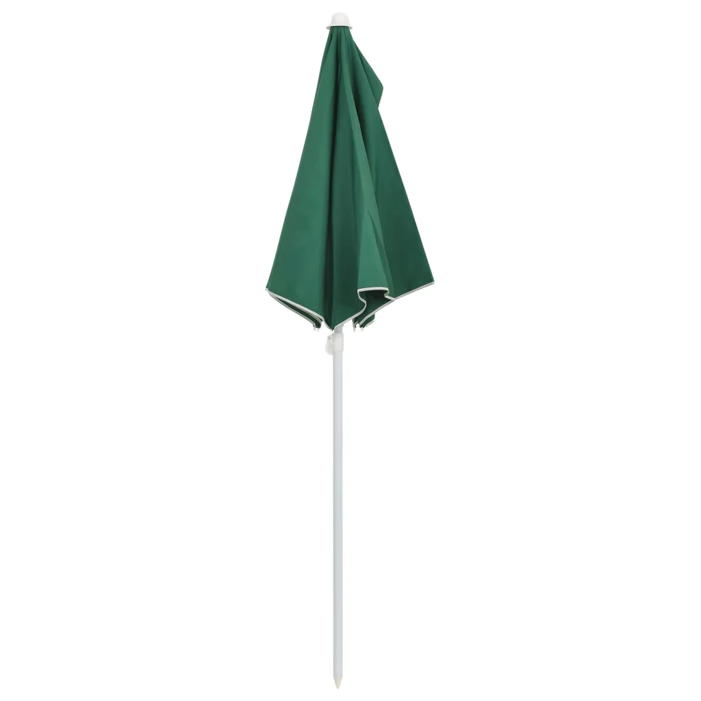Ombrellone Semicircolare da Giardino con Palo 180x90 cm Verde