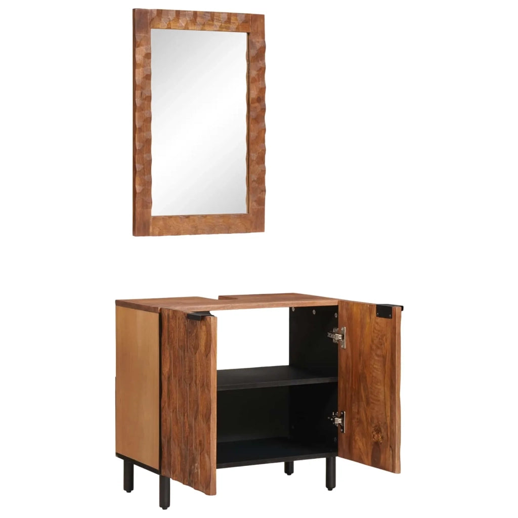 Set da Bagno con archiviazione 2 pcs Acacia Marrone Winish 3310036