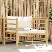 Divano da Giardino con Cuscini Bianco Crema in BambÃ¹