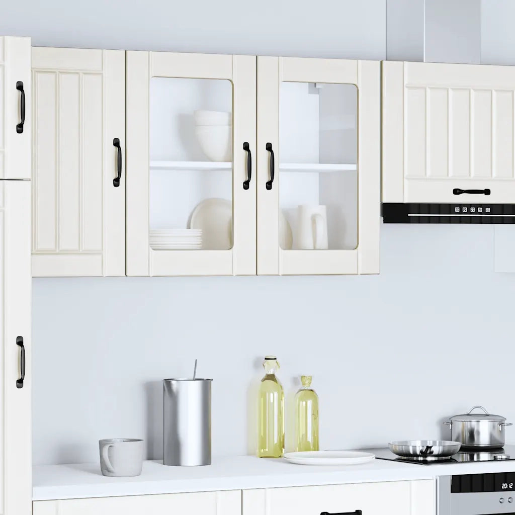 Pensile da Cucina con Porta in Vetro Lucca Bianco Truciolato