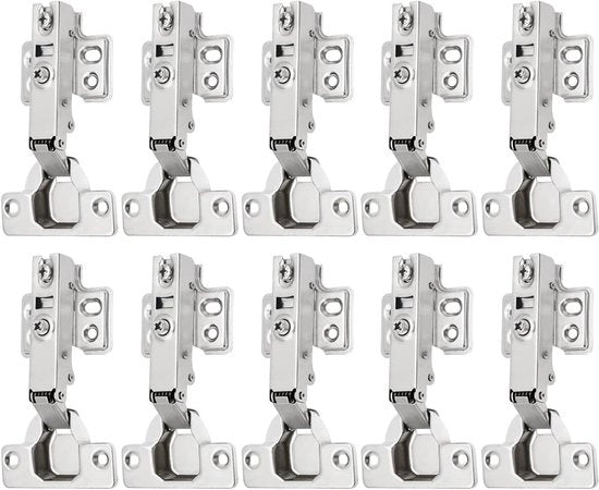10 pezzi di cardini per porte 110 gradi completamente coprenti con ammortizzatore integrato e meccanismo di chiusura automatico - cardine nascosto per armadi
