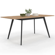 IDMarket - INGA Tavolo rettangolare allungabile scandinavo 4-8 persone piano in legno gambe nere 110-150 cm