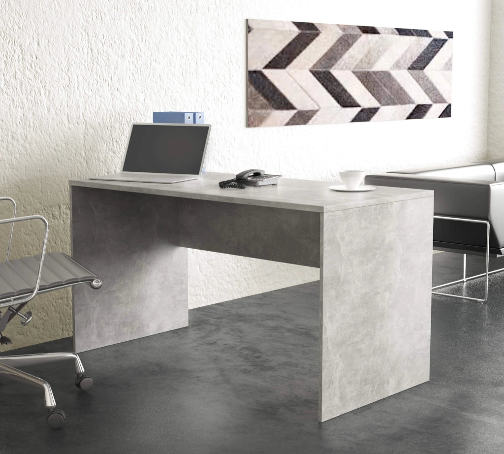 SCRIVANIA JOSIE MODERNA 138,5 X 75 X H68 CM IN COLORE GRIGIO EFFETTO CEMENTO