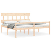 Letto matrimoniale | Letto per adulti | Letto per Anziani con Testiera 200x200 cm in Legno Massello