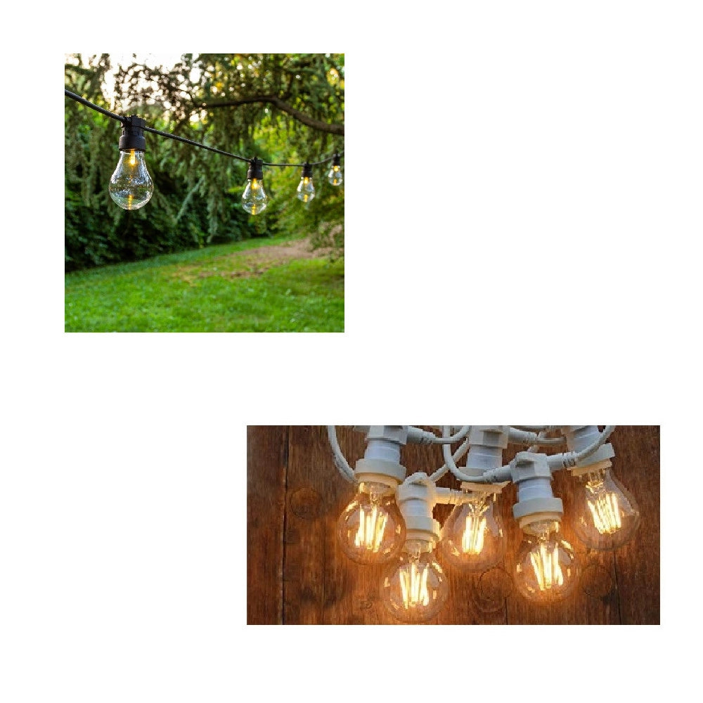 Trade Shop - Catena Luminosa Per Esterno Ip44 Cordoniera Portalampada 10xe27 11 Metri St-lv -