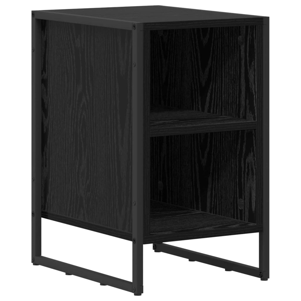Comodino 2 pcs Rovere Nero 39.5 x 30 x 50 cm Legno multistrato