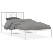 Letto singolo | Letto per adulti | Giroletto con Testiera Metallo Bianco 107x203 cm