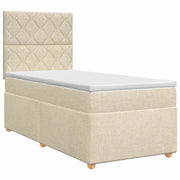 Letto box spring con materasso Crema 100 x 200 cm Tessuto 3453828