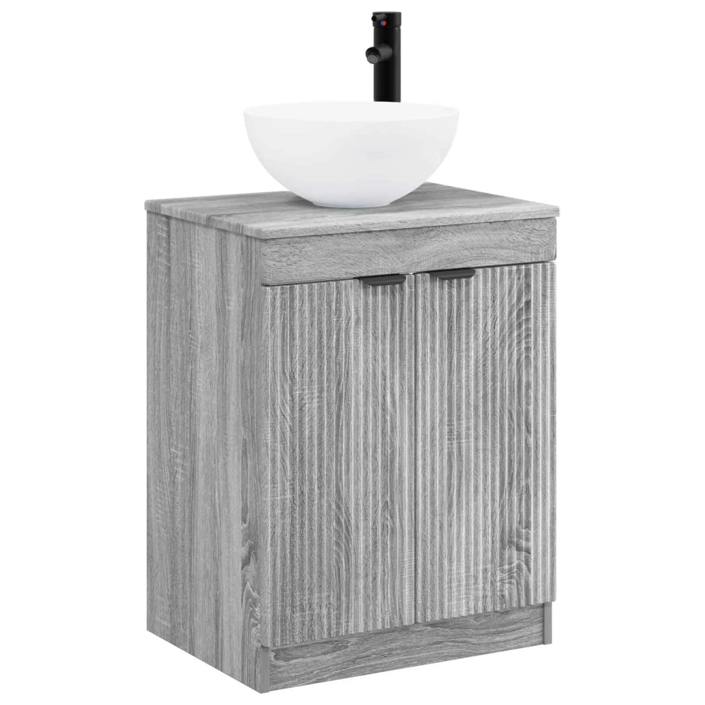Set di mobili per il bagno Sonoma grigio Legno ingegnerizzato 3404210