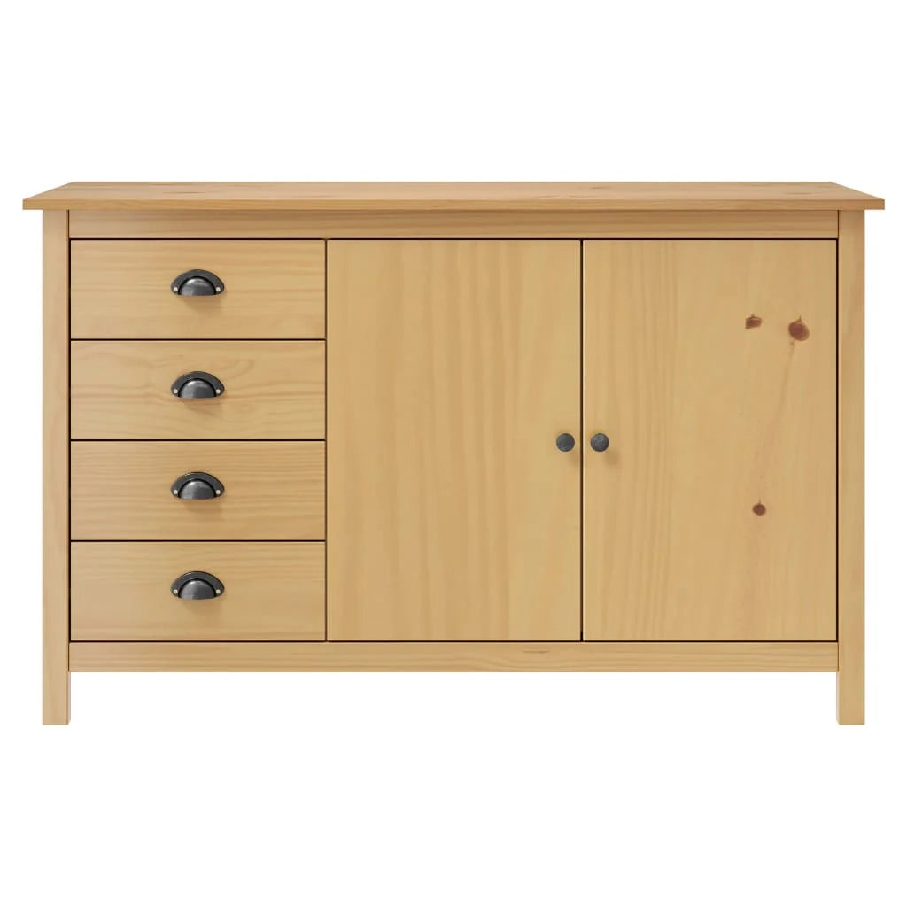 Buffet credenza cassettiera armadio mobile contenitore organizer per cucina soggiorno salotto Hill 130 x 40 x 80 cm legno massello di pino marrone 02_0035677