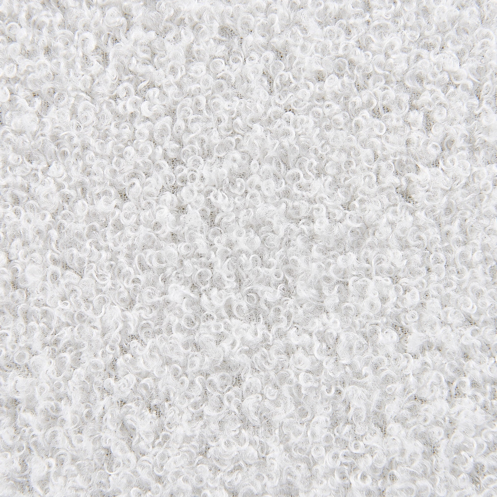 Sgabello Boucle bianco con gambe in legno imbottite Stile moderno