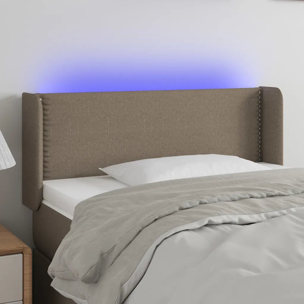 Testiera | Testata a LED Tortora 93x16x78/88 cm in Tessuto