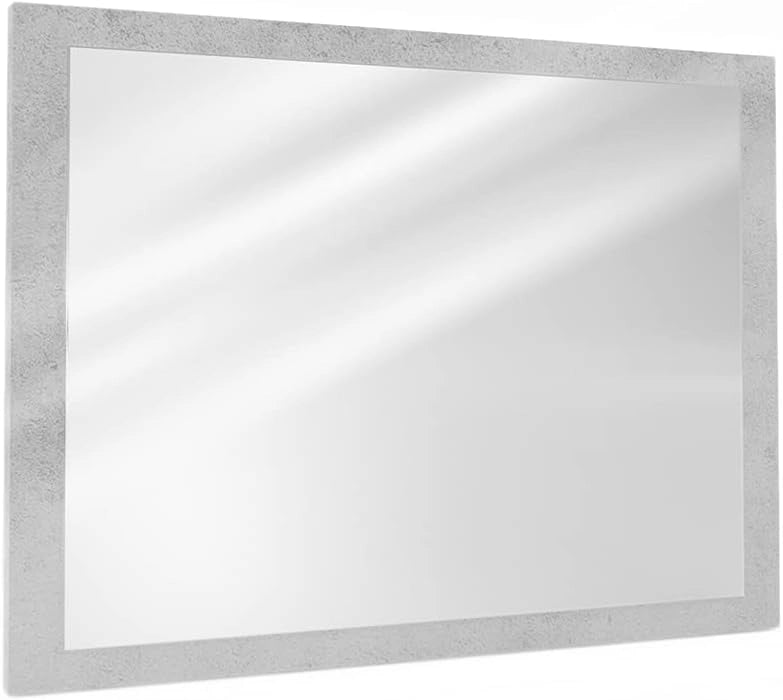 Set mobili bagno Emma, Bianco, 58 cm, composto da specchio da bagno e mobile sottolavabo