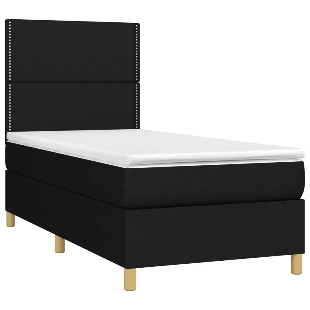 Letto a Molle con Materasso e LED Nero 80x200 cm in Tessuto 3135311