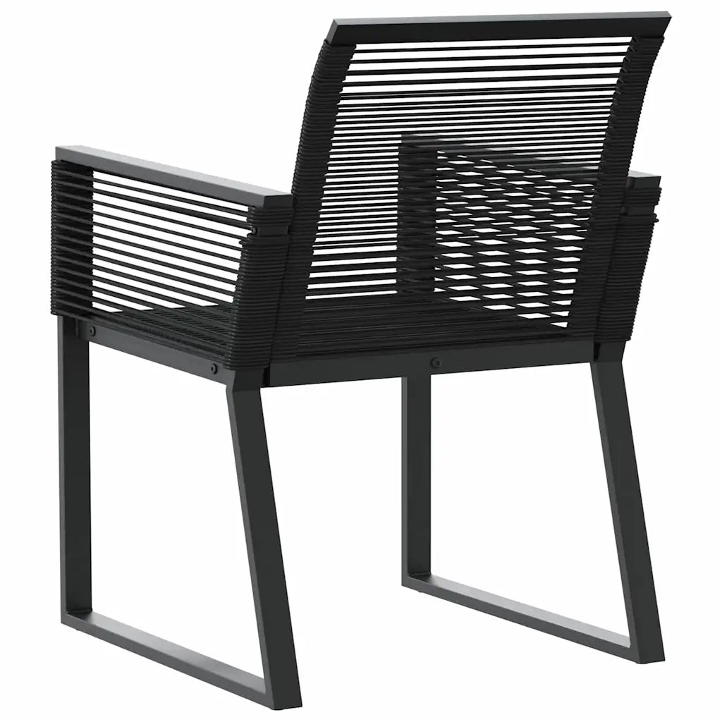 Sedie da Giardino 4 pz | Sedie da Esterno Nere in Polyrattan