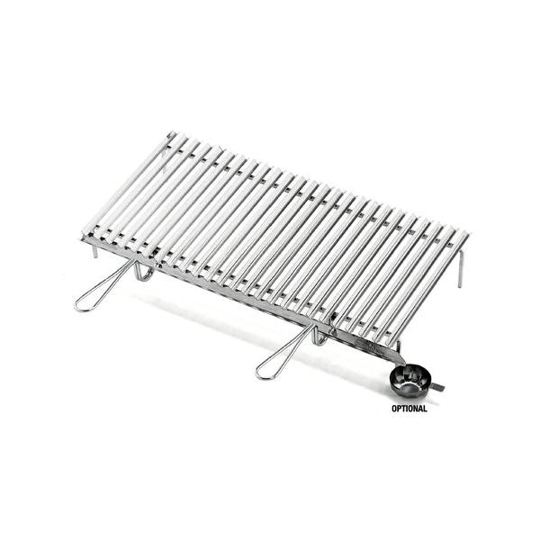 Griglia barbecue ompagrill 20610 con recupero grassi inox lucido