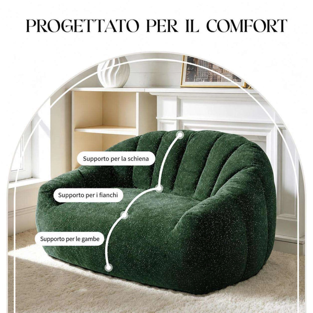 Poltrone relax, pouf, poltrone extra-large,Frevano ideali per il soggiorno e la camera da letto, colore verde