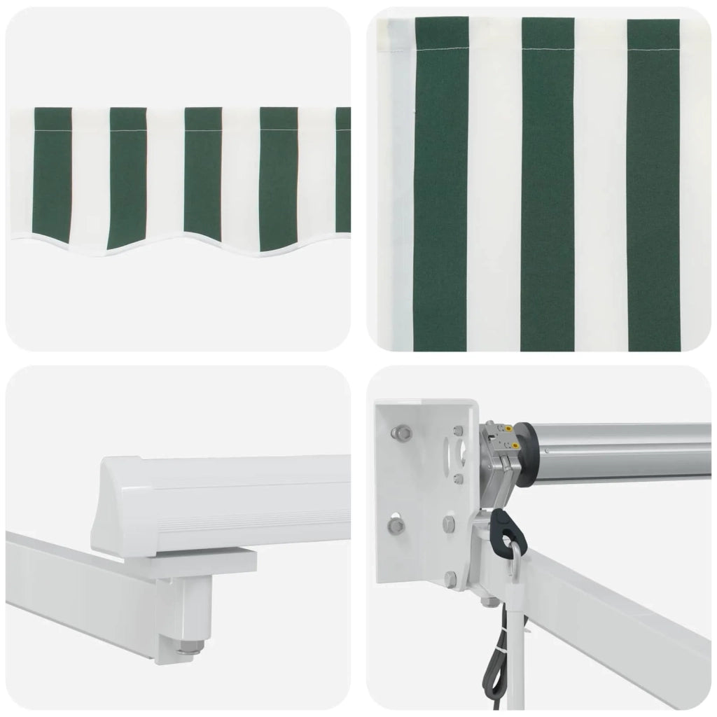 Tettuccio Elettrico Retrattile Verde e Bianco 3 x 2 m 3419549