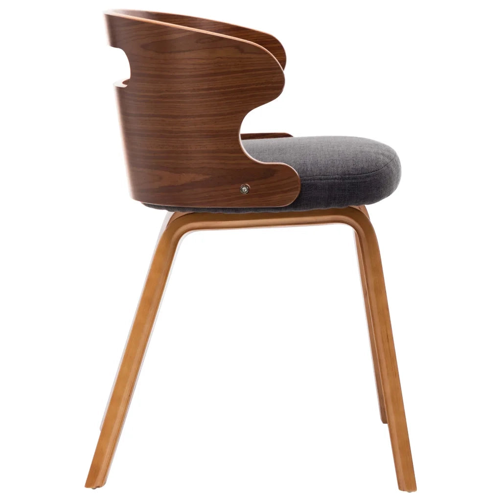 Sedie da Pranzo 4 pz Legno Curvato e Tessuto Grigio 278850