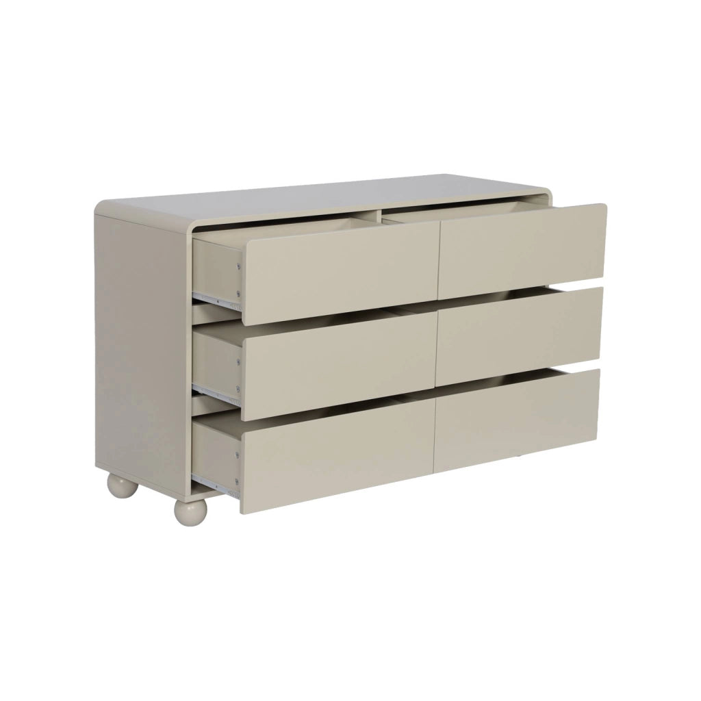 Cassettiera per bambini effetto legno laccato, 6 cassetti