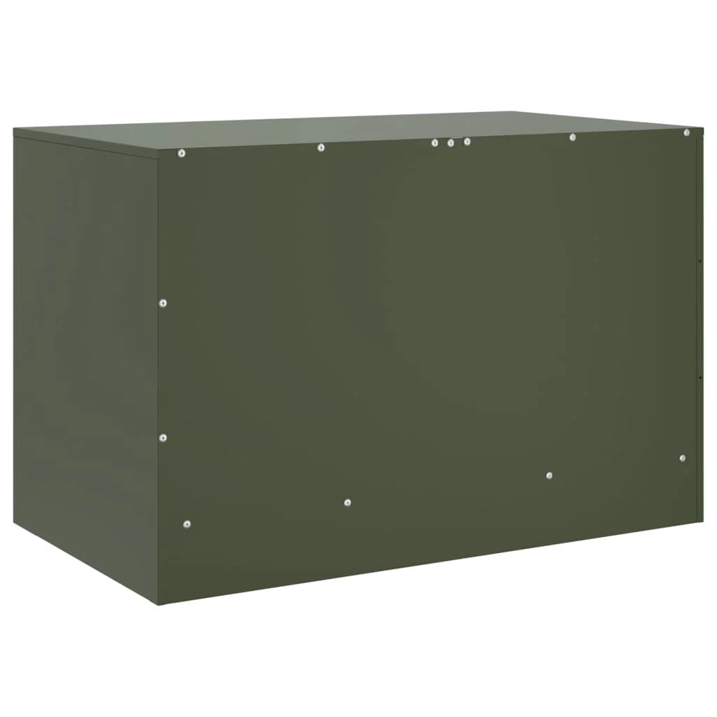 Mobile TV multimediale mensola TV credenza TV sala da pranzo soggiorno camera da letto verde oliva 67 x 39 x 44 cm acciaio verde 02_0028260