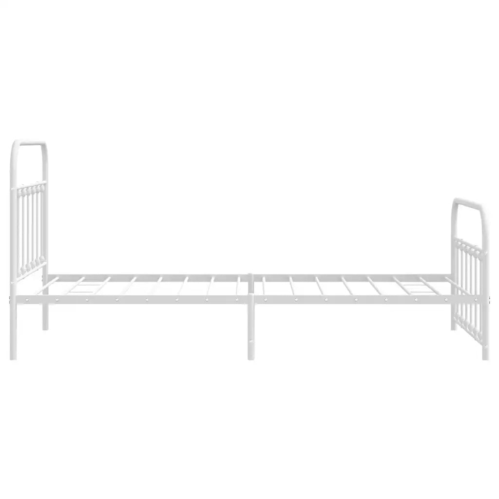 Giroletto con Testiera e Pediera Metallo Bianco 107x203 cm 352641